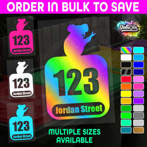 Custom Bin Sticker Street Name Number Wheelie Garbage Rubbish Vinyl Decal