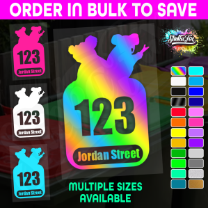 Custom Bin Sticker Street Name Number Wheelie Garbage Rubbish Vinyl Decal