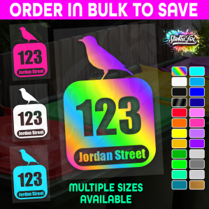 Custom Bin Sticker Street Name Number Wheelie Garbage Rubbish Vinyl Decal