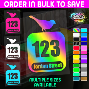 Custom Bin Sticker Street Name Number Wheelie Garbage Rubbish Vinyl Decal