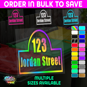 Custom Bin Sticker Street Name Number Wheelie Garbage Rubbish Vinyl Decal