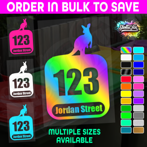Custom Bin Sticker Street Name Number Wheelie Garbage Rubbish Vinyl Decal