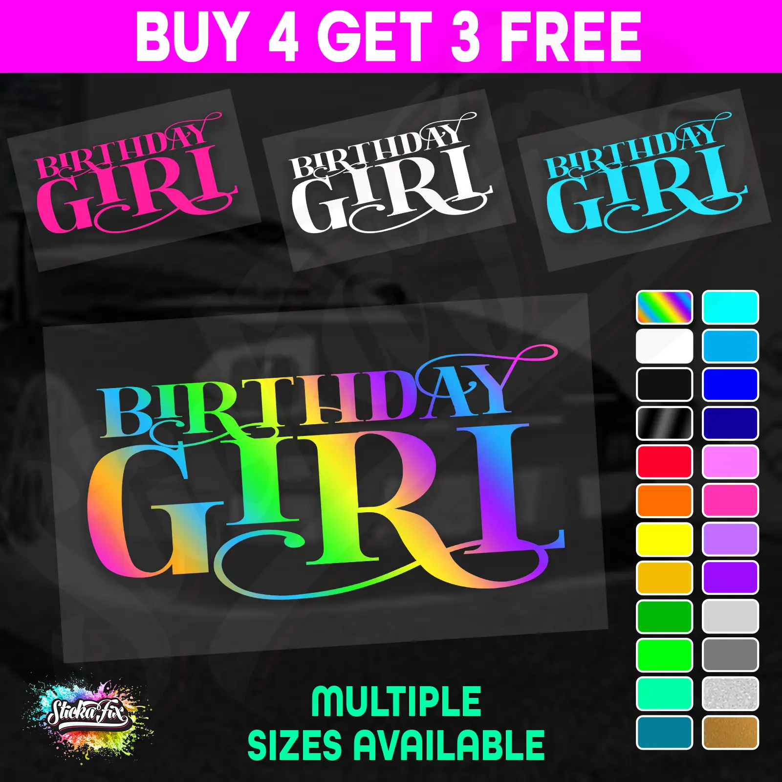 Birthday Girl Swirls
