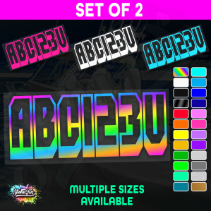 2x Boat Rego Sticker Decals Set 150mm High Vinyl Registration 200mm 250mm 300mm