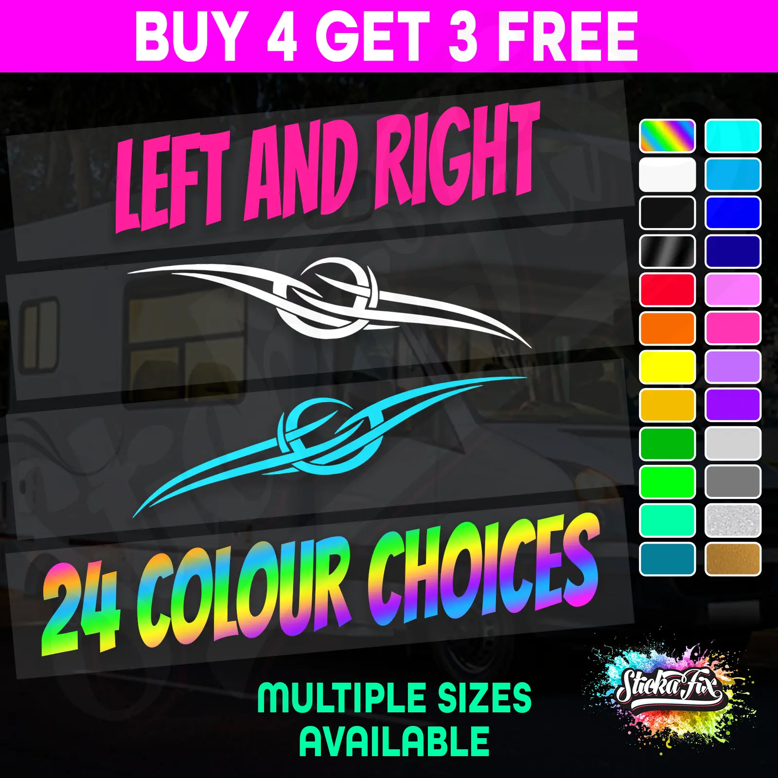2x Caravan Stripes - Large
