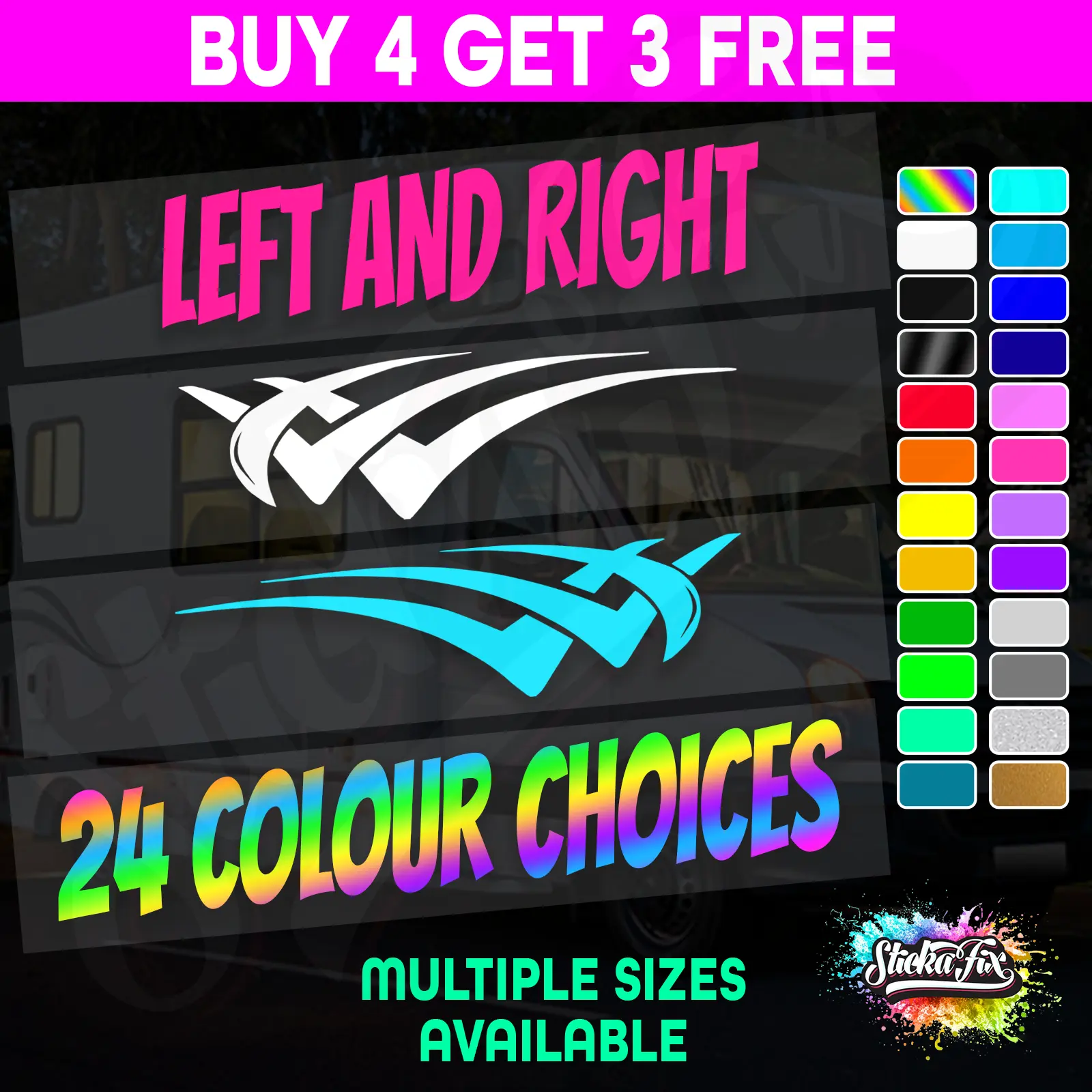 2x Caravan Stripes - Small