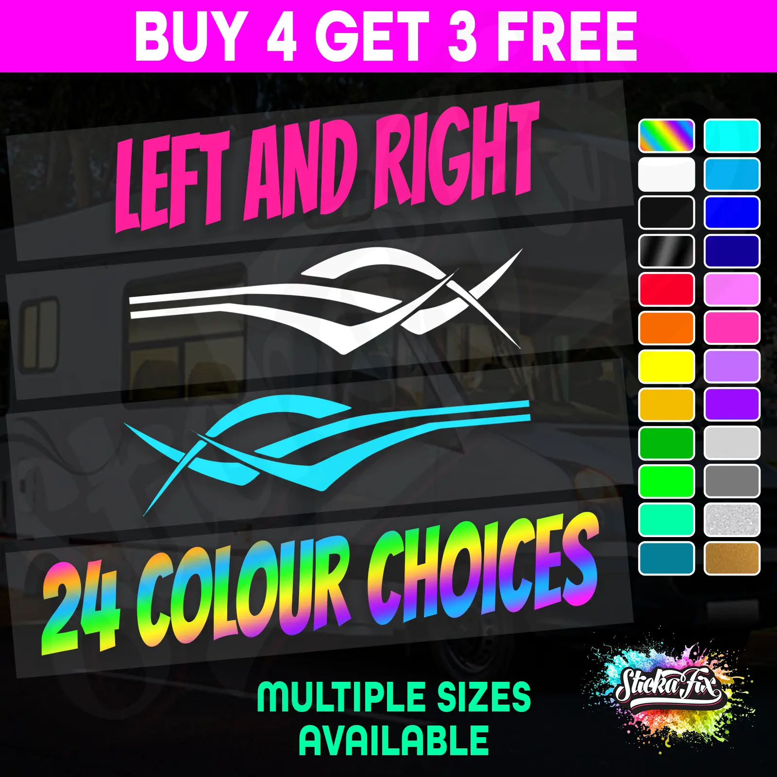 2x Caravan Stripes - Large