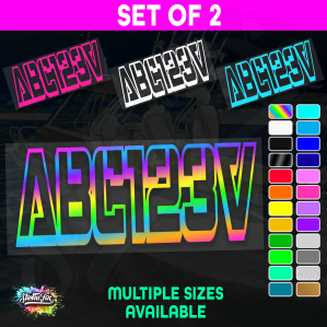 2x Boat Rego Sticker Decals Set 150mm High Vinyl Registration 200mm 250mm 300mm