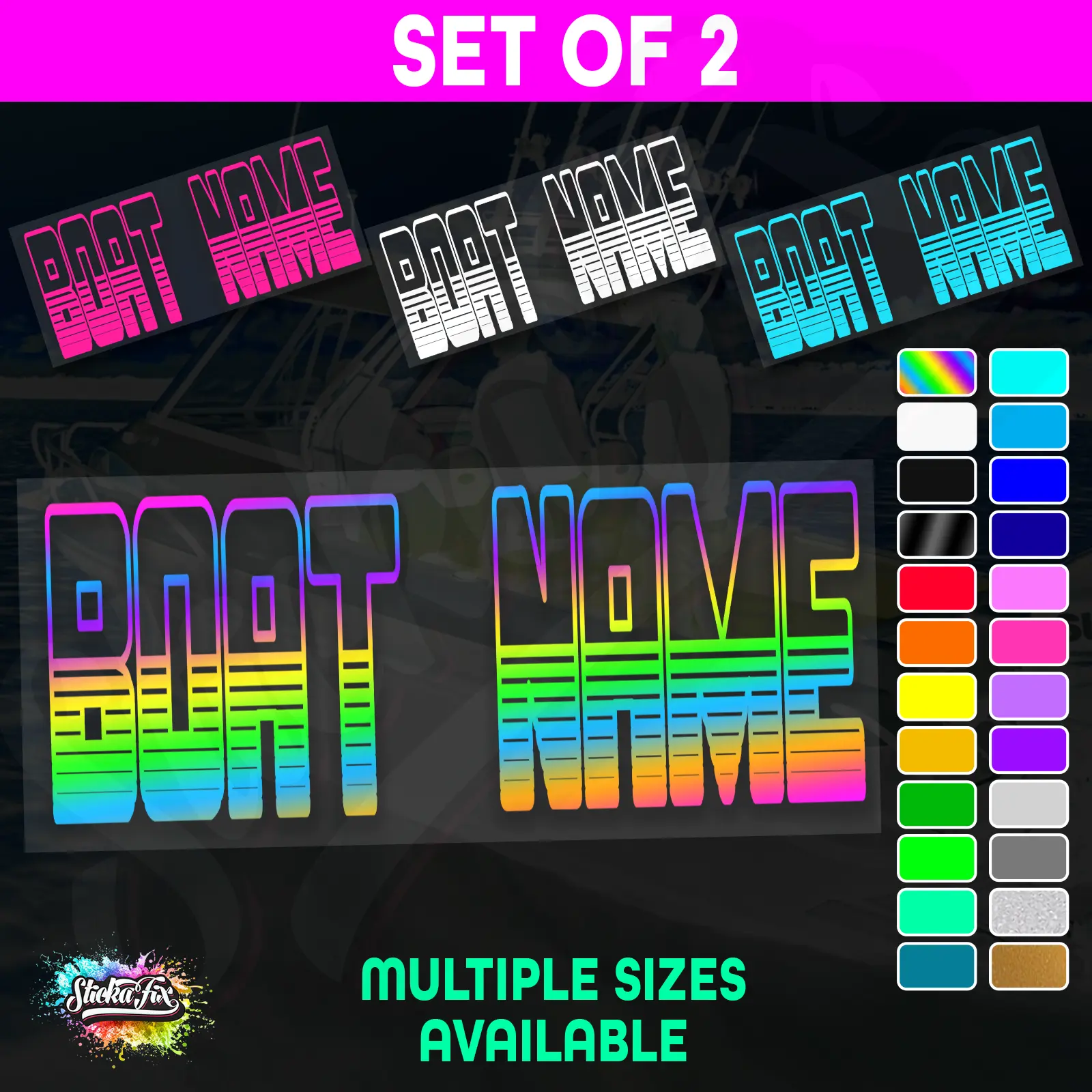 2x Custom Boat Name