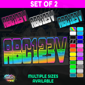 2x Boat Rego Sticker Decals Set 150mm High Vinyl Registration 200mm 250mm 300mm
