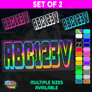 2x Boat Rego Sticker Decals Set 150mm High Vinyl Registration 200mm 250mm 300mm
