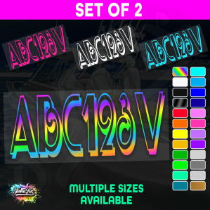 2x Boat Rego Sticker Decals Set 150mm High Vinyl Registration 200mm 250mm 300mm