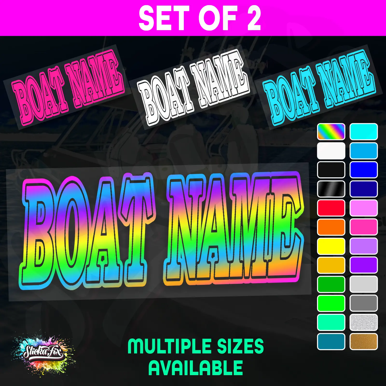2x Custom Boat Name
