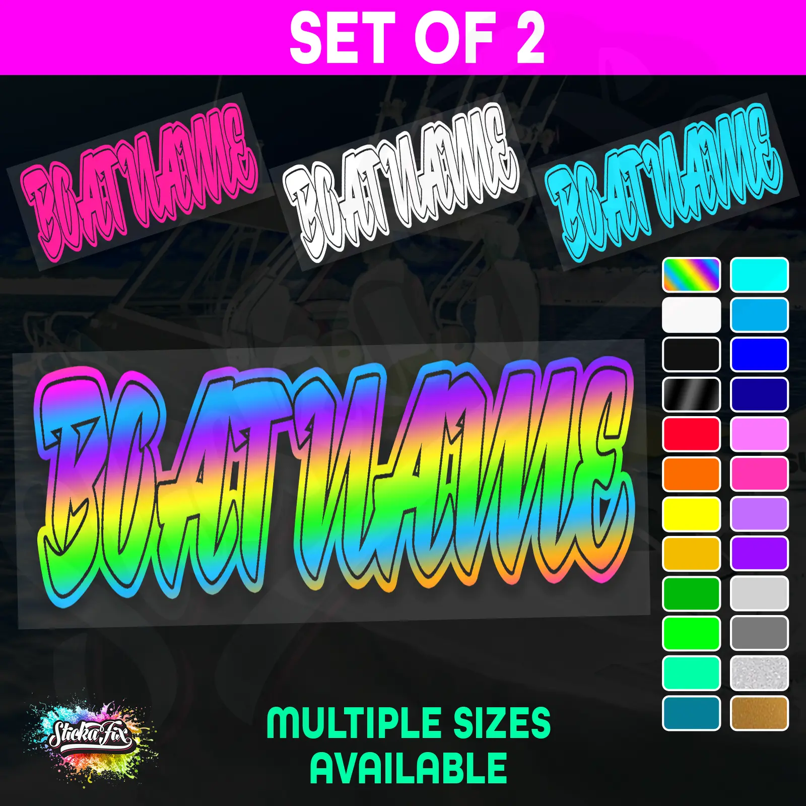 2x Custom Boat Name