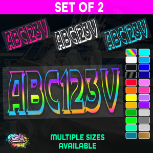 2x Boat Rego Sticker Decals Set 150mm High Vinyl Registration 200mm 250mm 300mm