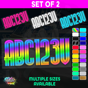 2x Boat Rego Sticker Decals Set 150mm High Vinyl Registration 200mm 250mm 300mm