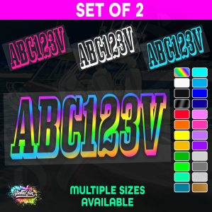 2x Boat Rego Sticker Decals Set 150mm High Vinyl Registration 200mm 250mm 300mm