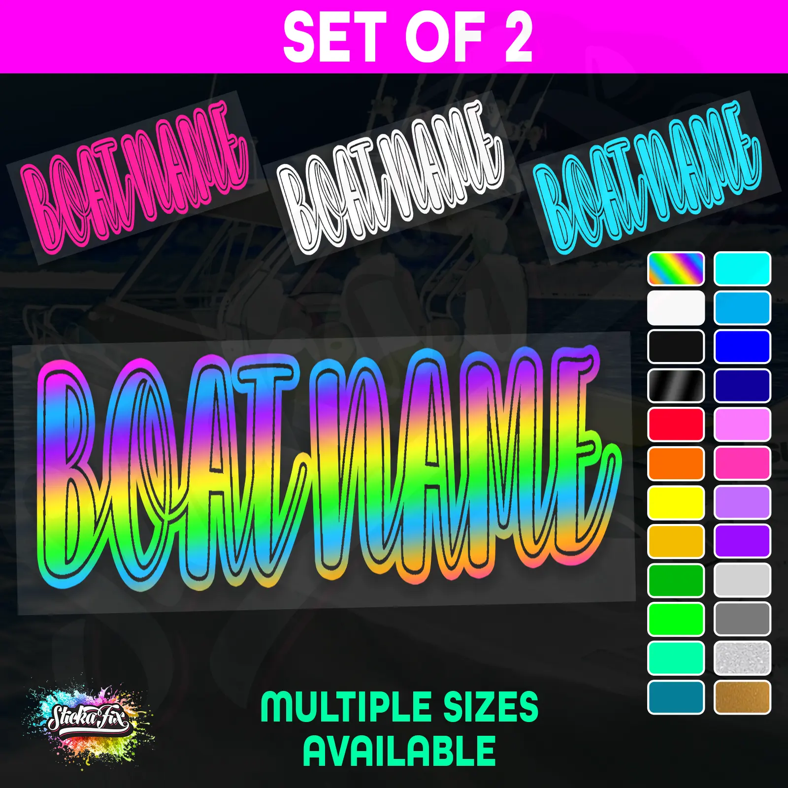2x Custom Boat Name