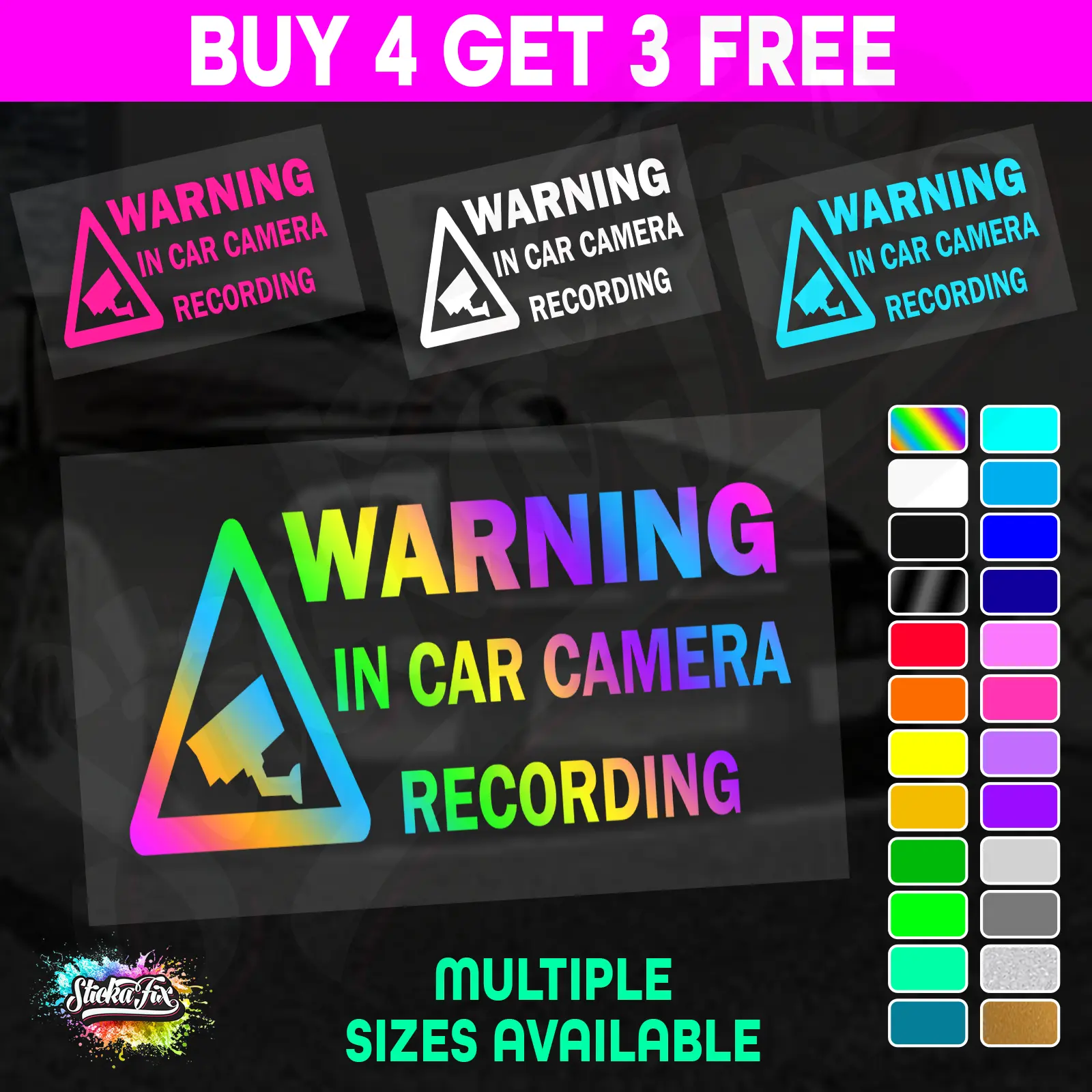 Warning In Car Camera Recording