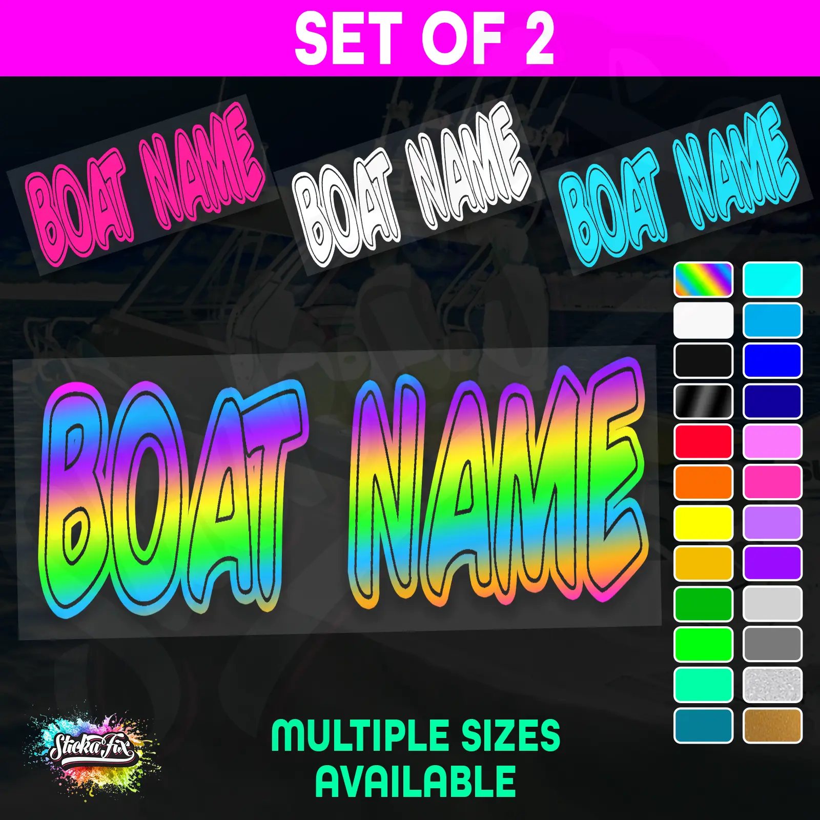 2x Custom Boat Name