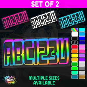 2x Boat Rego Sticker Decals Set 150mm High Vinyl Registration 200mm 250mm 300mm - Image 1