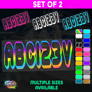 2x Boat Rego Sticker Decals Set 150mm High Vinyl Registration 200mm 250mm 300mm