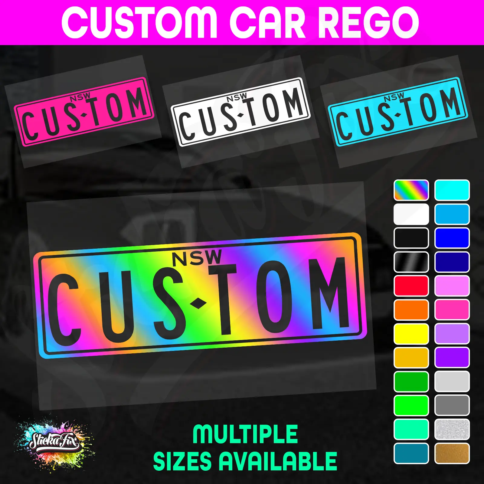 Custom Rego Number Large