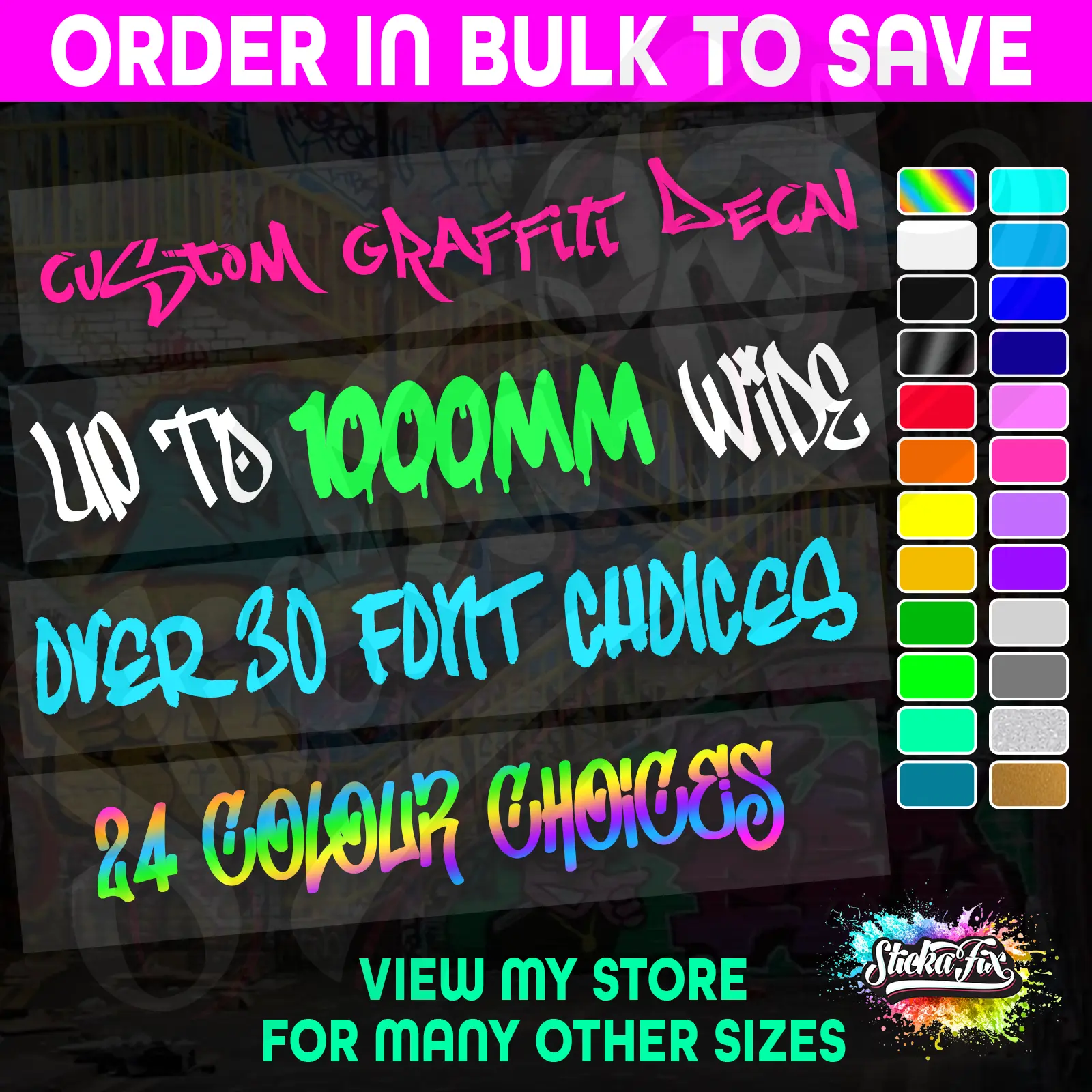 1000mm Custom Graffiti