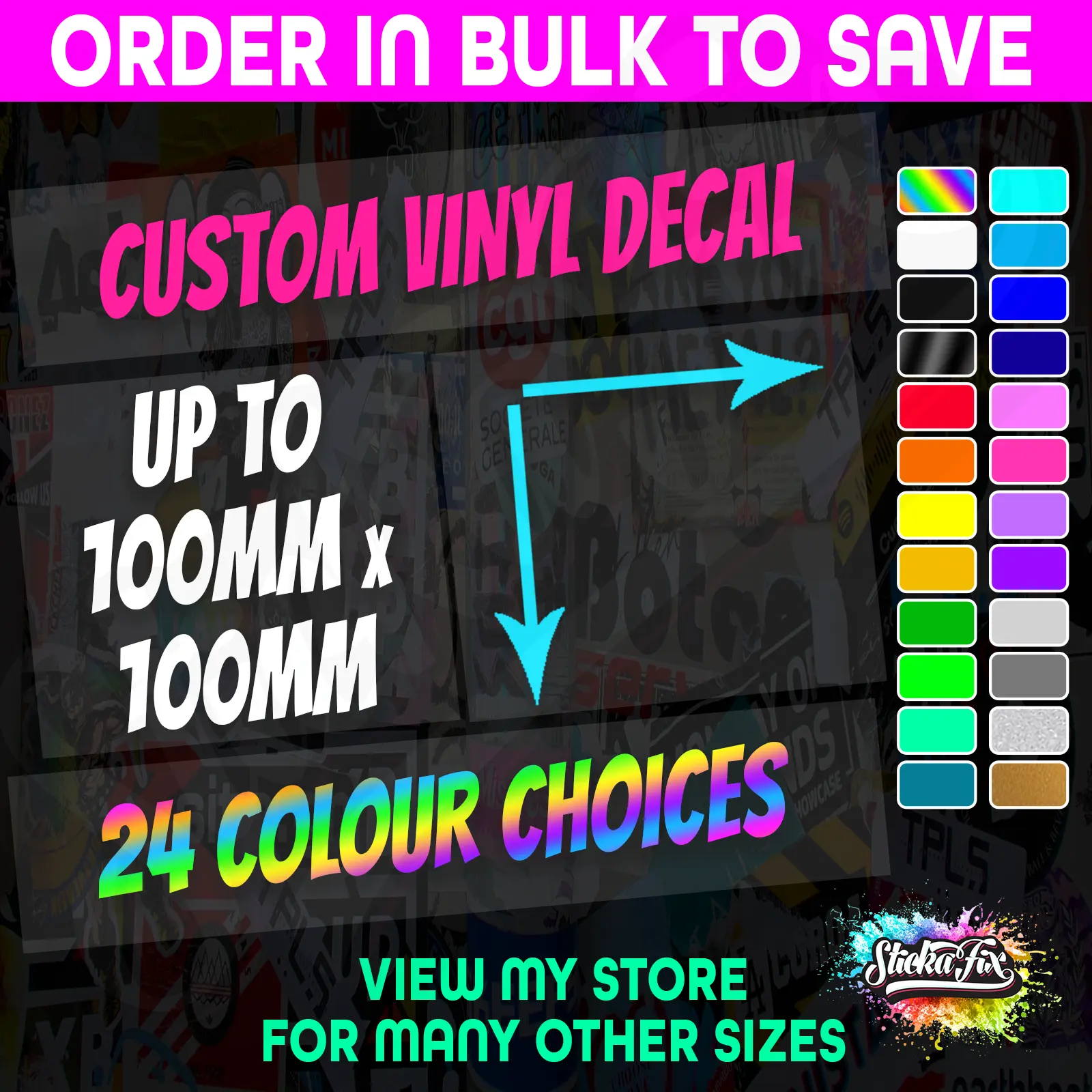 100mm CUSTOM STICKER