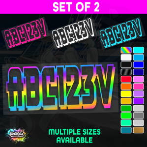 2x Boat Rego Sticker Decals Set 150mm High Vinyl Registration 200mm 250mm 300mm