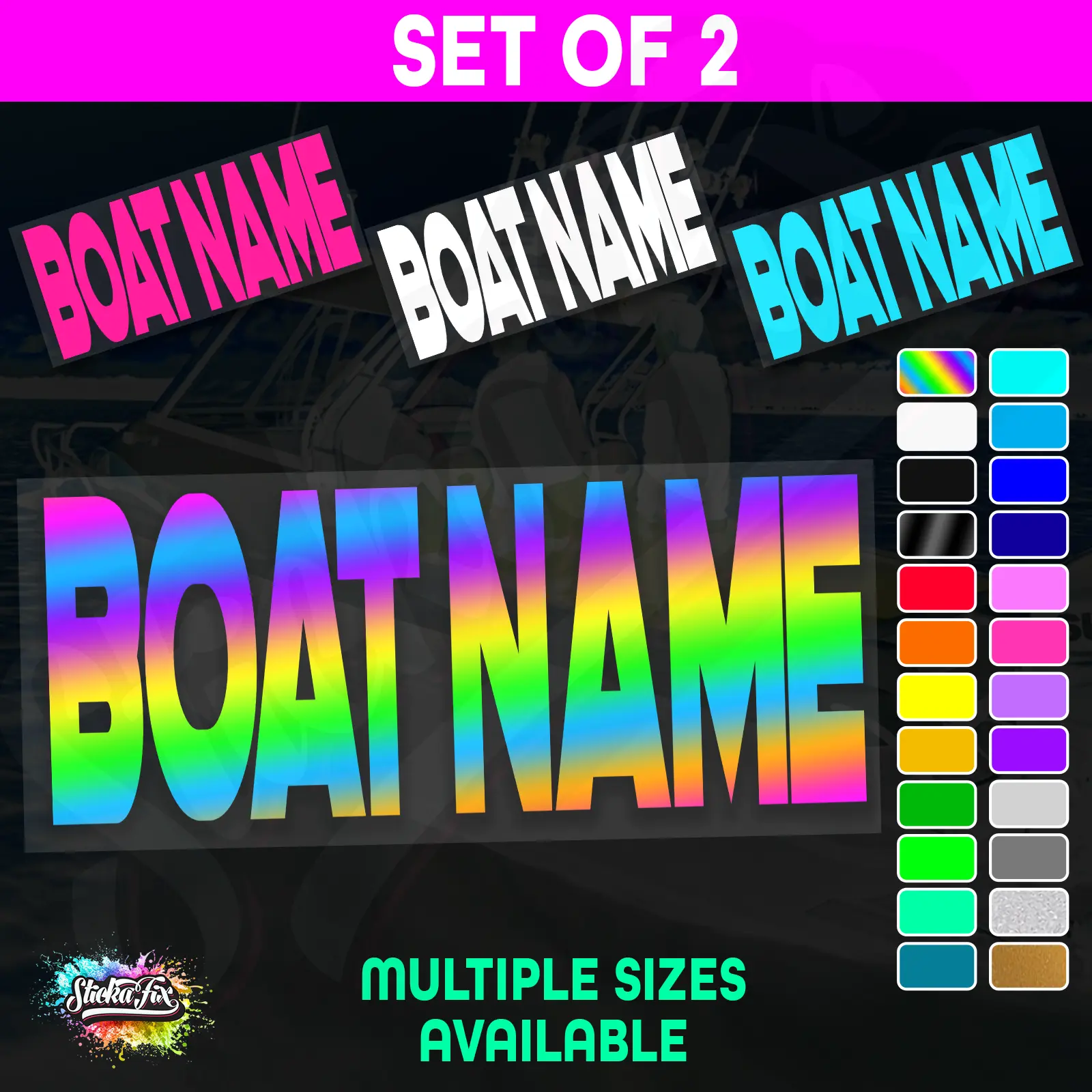 2x Custom Boat Name