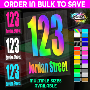 Custom Bin Sticker Street Name Number Wheelie Garbage Rubbish Vinyl Decal