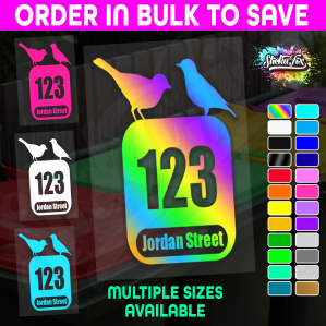 Custom Bin Sticker Street Name Number Wheelie Garbage Rubbish Vinyl Decal