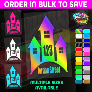 Custom Bin Sticker Street Name Number Wheelie Garbage Rubbish Vinyl Decal