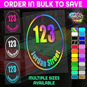 Custom Bin Sticker Street Name Number Wheelie Garbage Rubbish Vinyl Decal