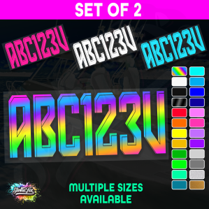 2x Boat Rego Sticker Decals Set 150mm High Vinyl Registration 200mm 250mm 300mm