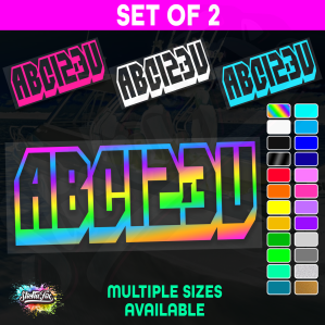 2x Boat Rego Sticker Decals Set 150mm High Vinyl Registration 200mm 250mm 300mm