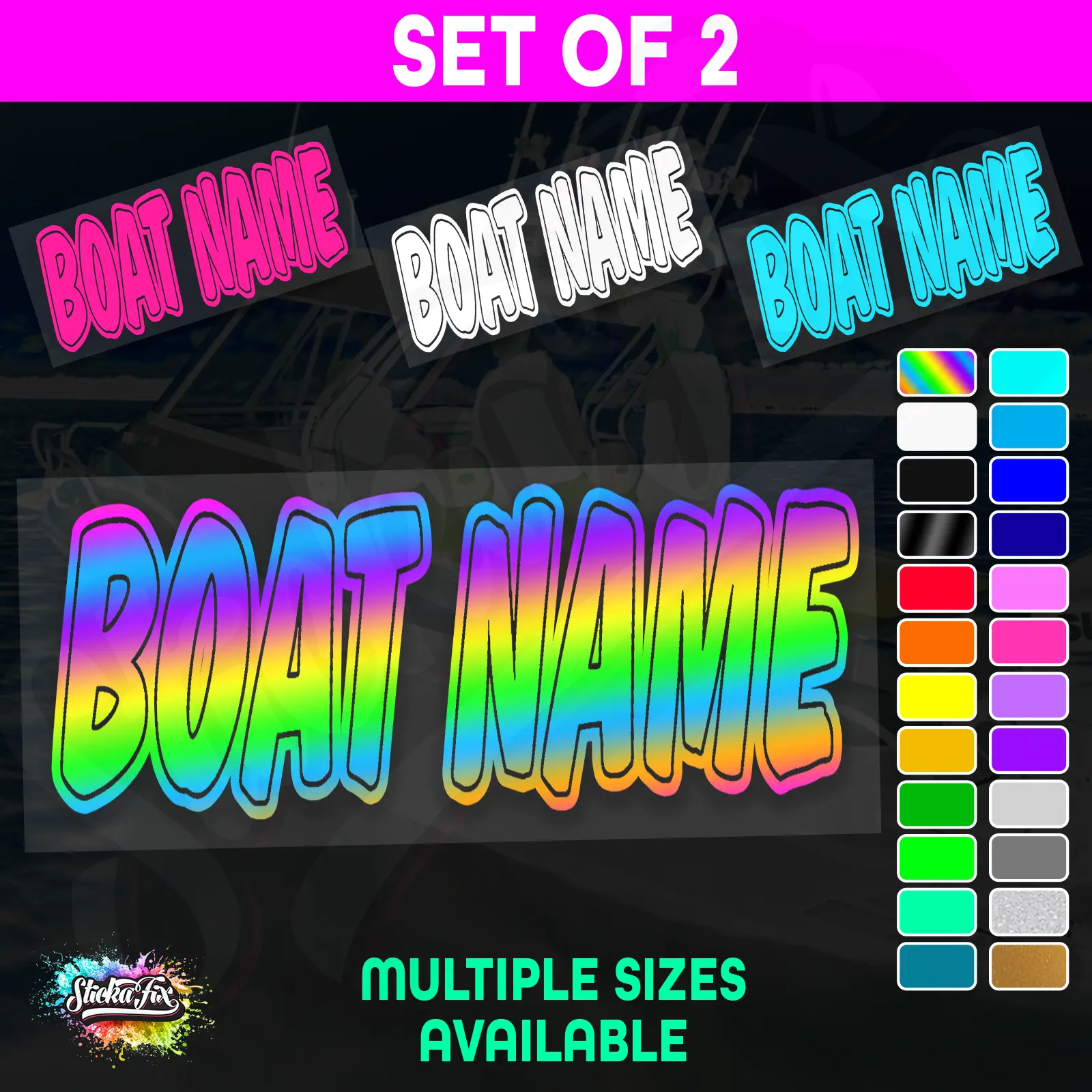 2x Custom Boat Name