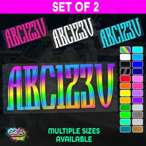 2x Boat Rego Sticker Decals Set 150mm High Vinyl Registration 200mm 250mm 300mm