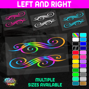 Car Horse Float Boat Truck Caravan Van Decorative Swirl Pinstripe Vinyl Sticker