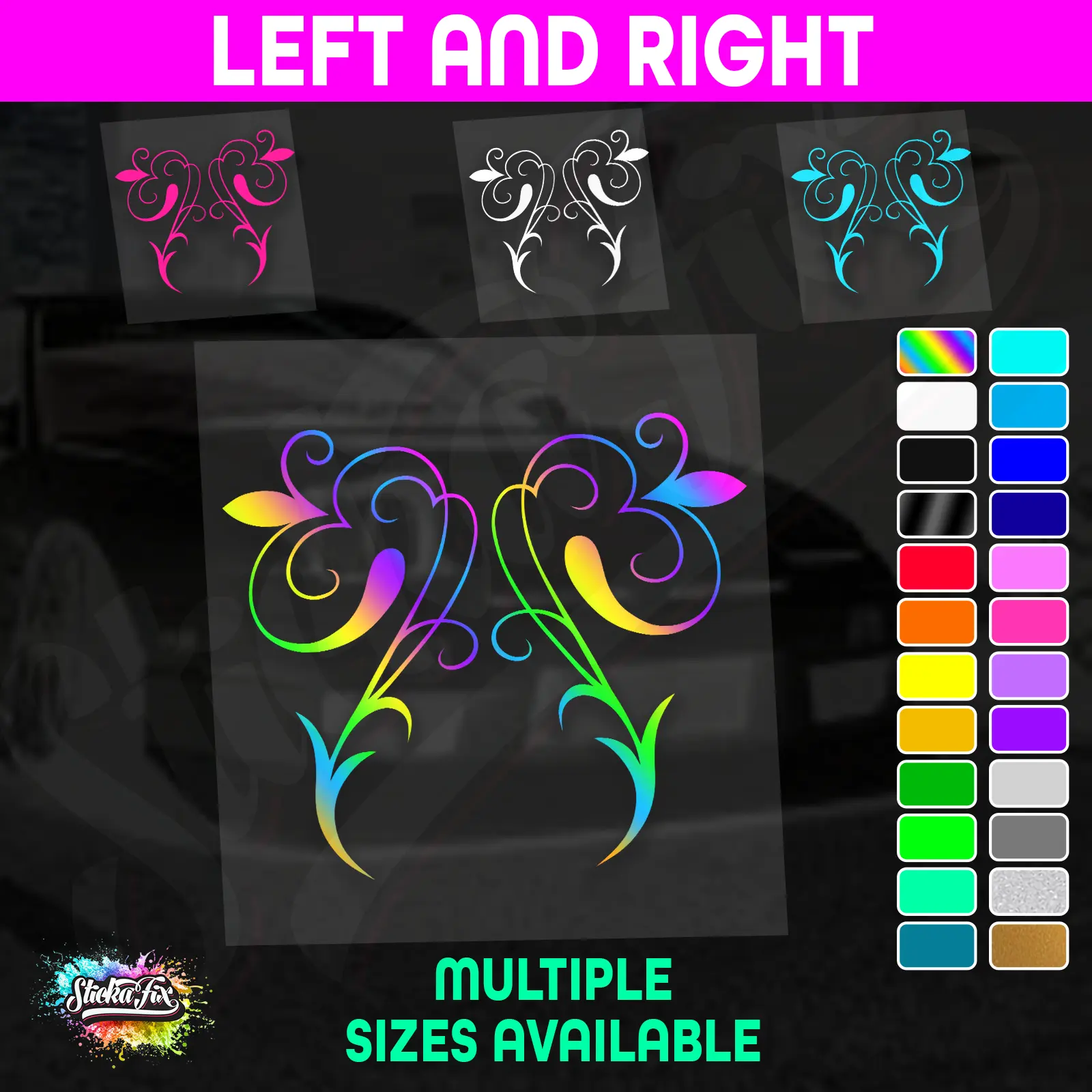 Car Horse Float Boat Truck Caravan Van Decorative Swirl Pinstripe Vinyl Sticker