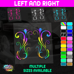 Car Horse Float Boat Truck Caravan Van Decorative Swirl Pinstripe Vinyl Sticker