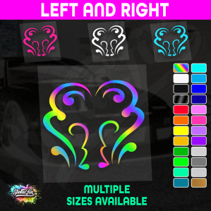 Car Horse Float Boat Truck Caravan Van Decorative Swirl Pinstripe Vinyl Sticker