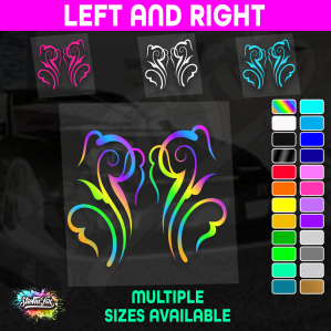 Car Horse Float Boat Truck Caravan Van Decorative Swirl Pinstripe Vinyl Sticker