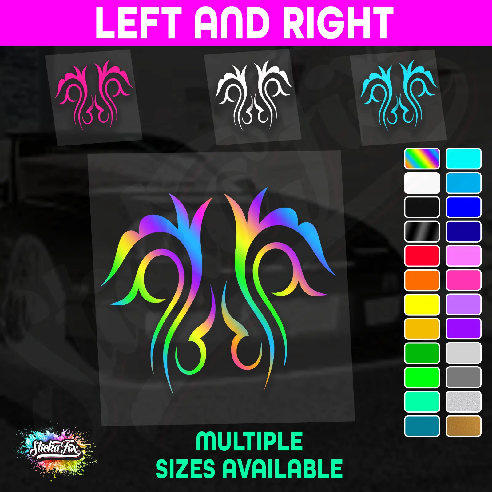 Car Horse Float Boat Truck Caravan Van Decorative Swirl Pinstripe Vinyl Sticker