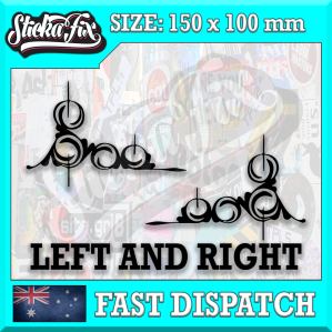Car Horse Float Boat Truck Caravan Van Decorative Swirl Pinstripe Vinyl Sticker