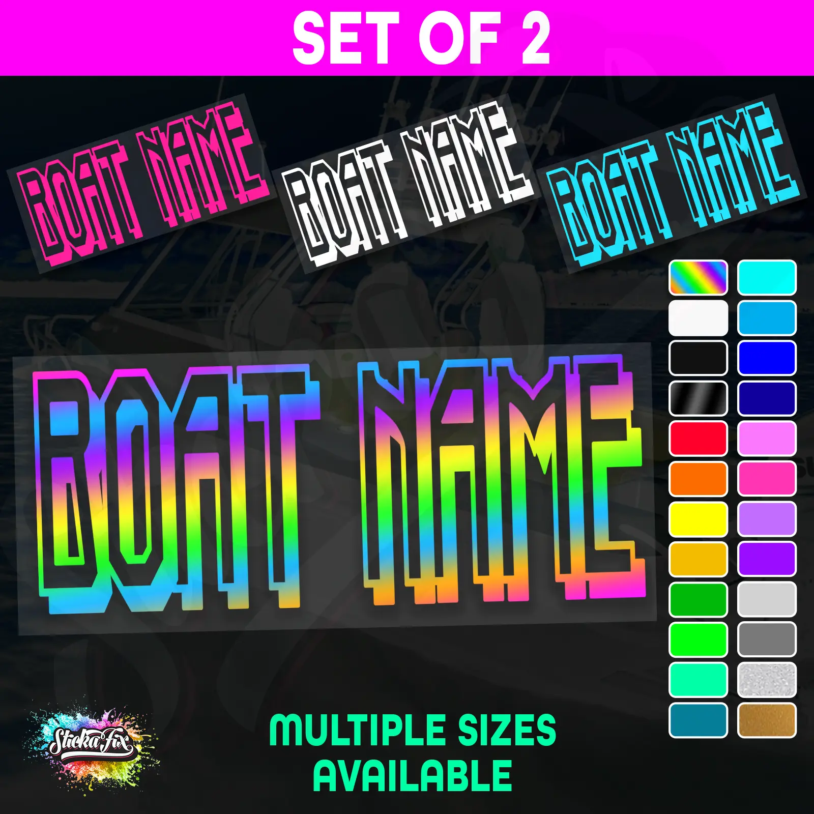 2x Custom Boat Name
