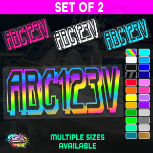 2x Boat Rego Sticker Decals Set 150mm High Vinyl Registration 200mm 250mm 300mm