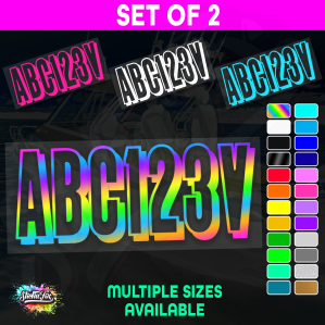 2x Boat Rego Sticker Decals Set 150mm High Vinyl Registration 200mm 250mm 300mm