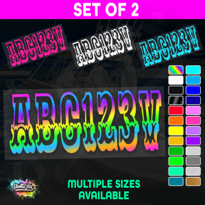 2x Boat Rego Sticker Decals Set 150mm High Vinyl Registration 200mm 250mm 300mm